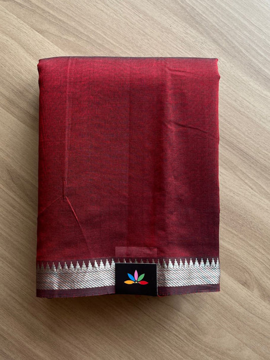 Small Border Handloom Mangalagiri Silk Cotton Saree (Thick Weave) -17941