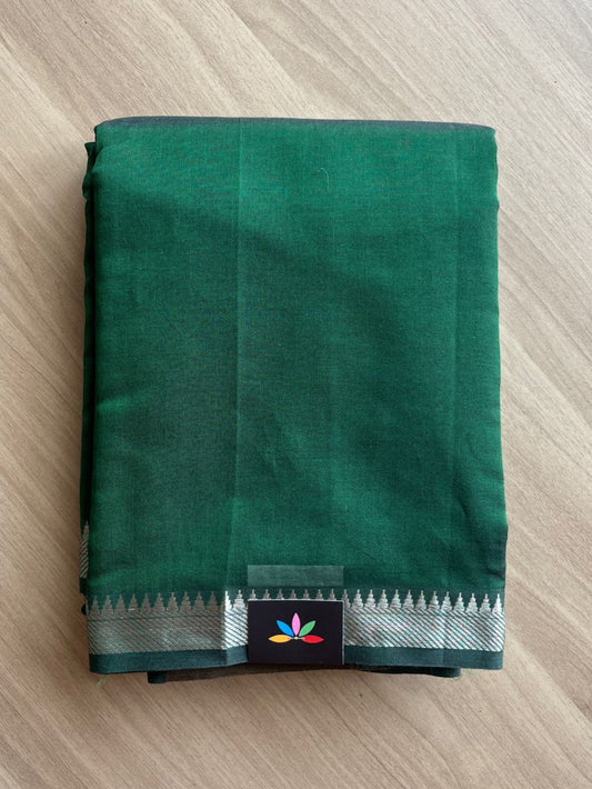 Small Border Handloom Mangalagiri Silk Cotton Saree (Thick Weave) -17942