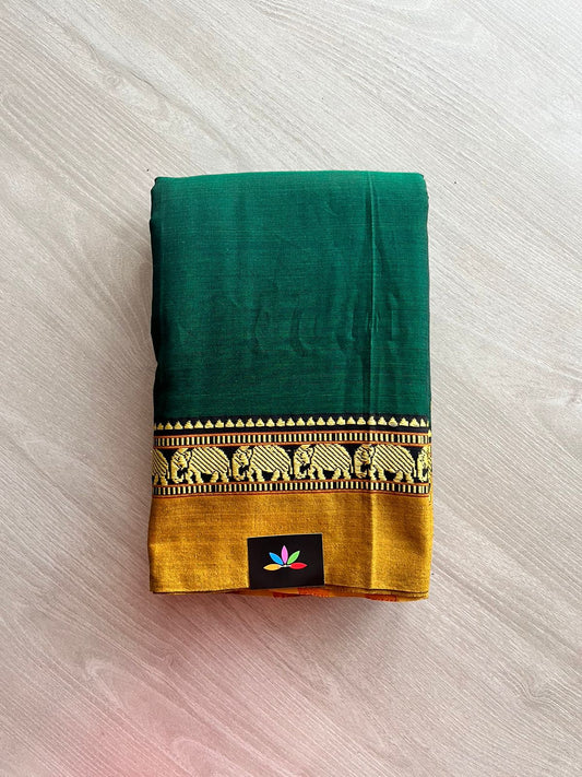 Elephant Border Narayanpet Mercerized Cotton Saree -22639