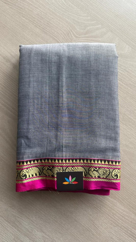 Elephant Border Narayanpet Mercerized Cotton Saree -24768-24778