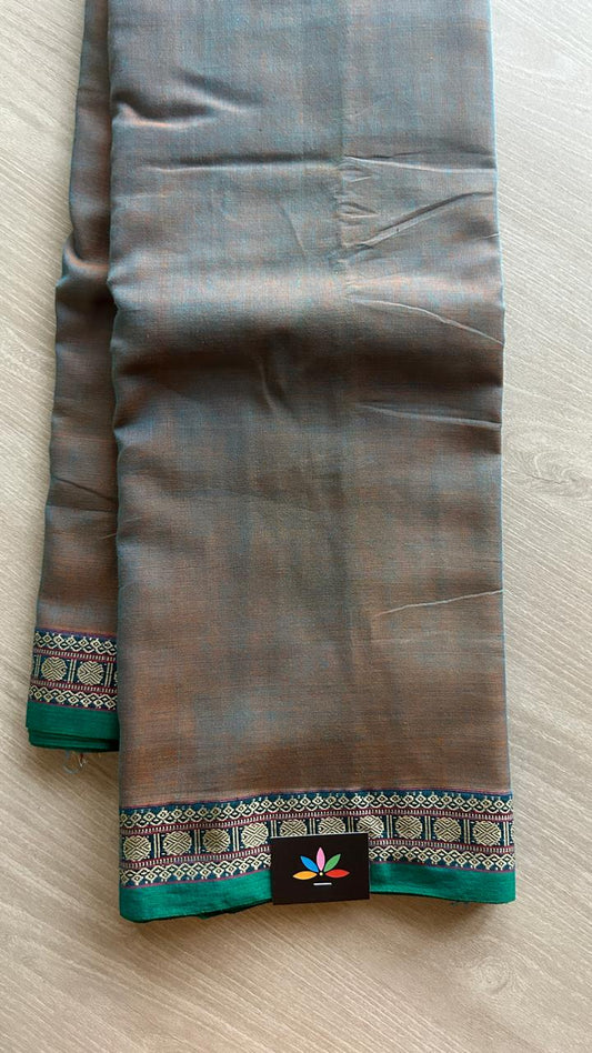 Small Border Narayanpet Mercerized Cotton Saree -24780