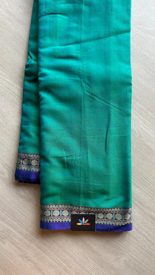 Small Border Narayanpet Mercerized Cotton Saree -24796
