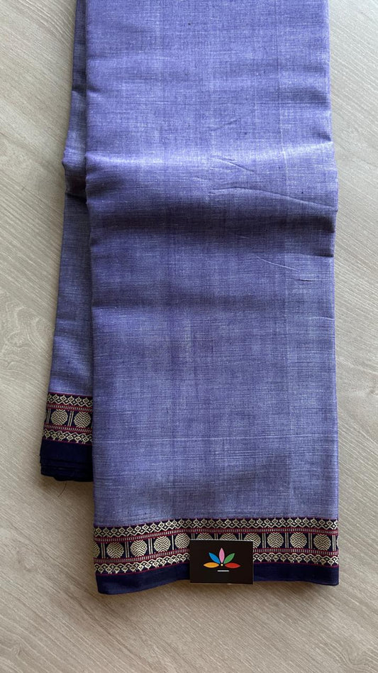 Small Border Narayanpet Mercerized Cotton Saree -24779