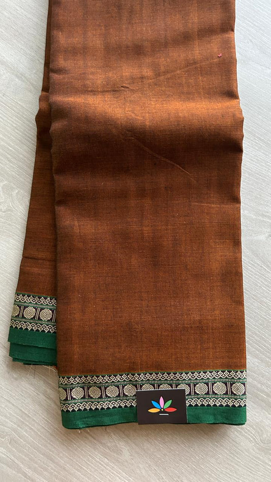 Small Border Narayanpet Mercerized Cotton Saree -24781