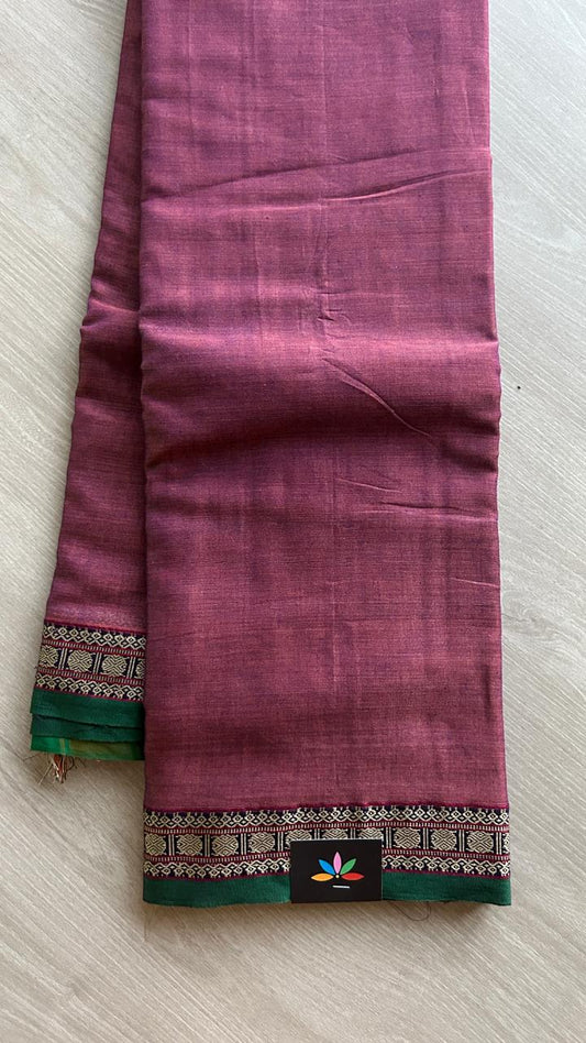 Small Border Narayanpet Mercerized Cotton Saree -24782