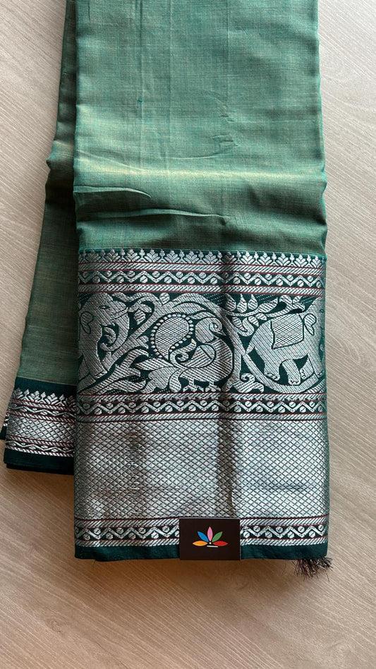 Long Elephant Border Narayanpet Mercerized Cotton Saree -24794
