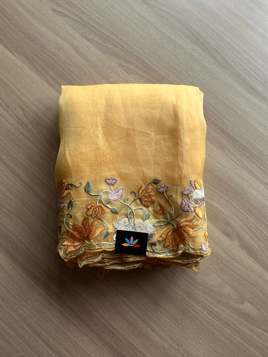 Pichwai Embroidered Organza Silk Saree-14834