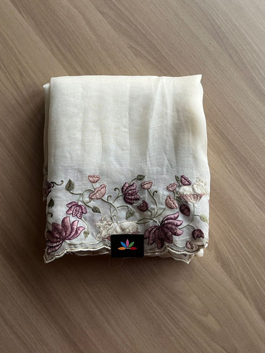 Pichwai Embroidered Organza Silk Saree-14835
