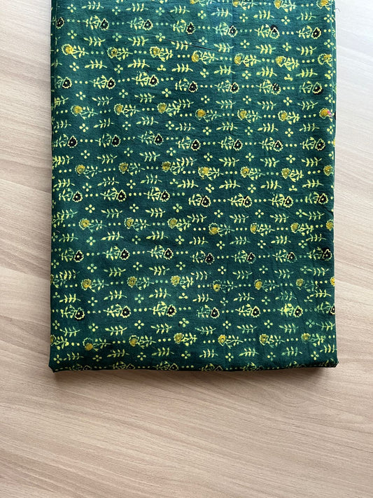 Natural Dyed Ajrakh Handblock Printed Cotton Fabric -19880