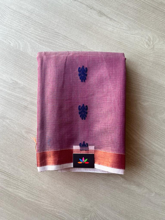 Semi tissue saree with contrast all over butta -5454