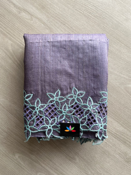Cutwork Desi Tussar Silk Saree -13298
