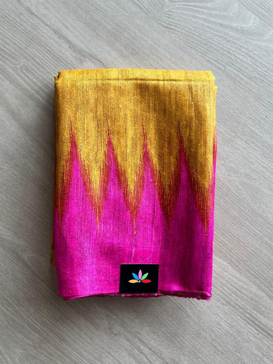 Printed Ghicha Tussar Silk Saree -13453