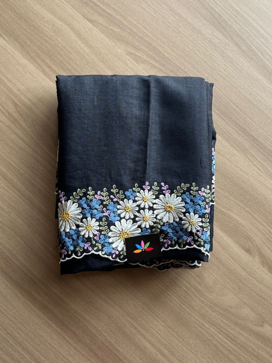 Embroidered Tussar Silk Saree-14828