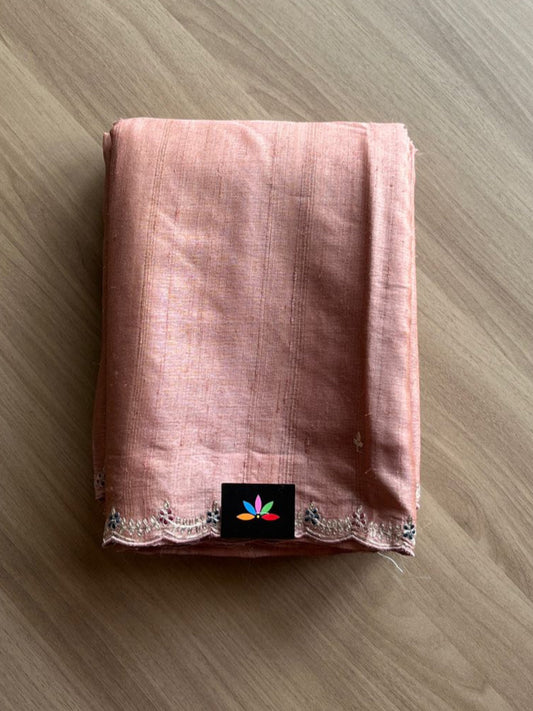 Embroidered Tussar Silk Saree-14830