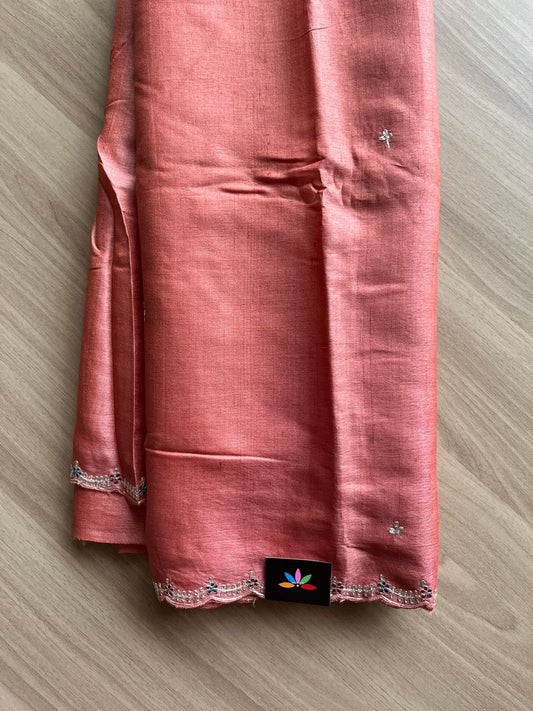 Embroidered Tussar Silk Saree-14832