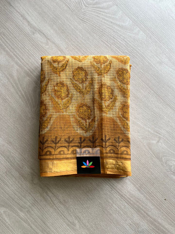 Handblock Printed Kota Doria Saree -12004-12005