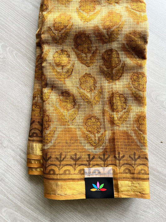 Handblock Printed Kota Doria Saree -12004-12005