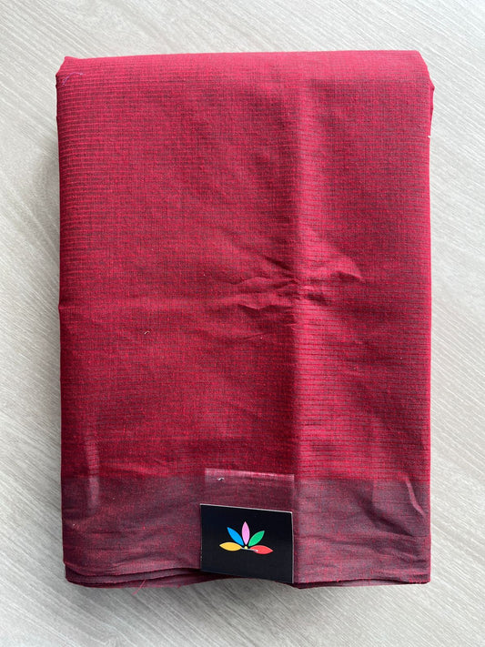 Gray Plain Mangalagiri Cotton Saree with Printed Cotton Blouse-30501-30502