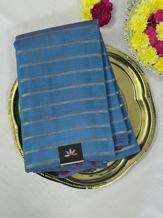 Handwoven Pure Kancheevaram Silk Saree(Blue)-1313