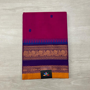 All over Butta Long Border Chettinad Cotton Saree -2792