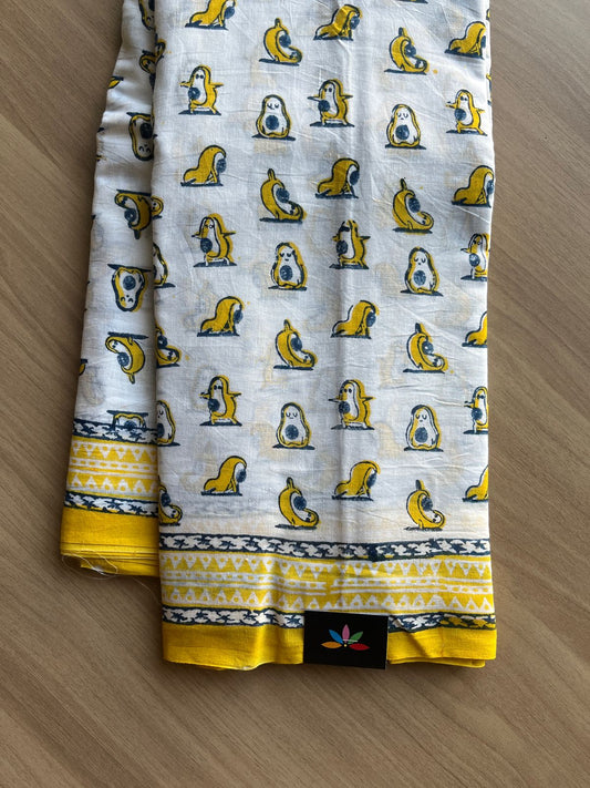 Handblock Printed Mul Cotton Saree-19420-19421