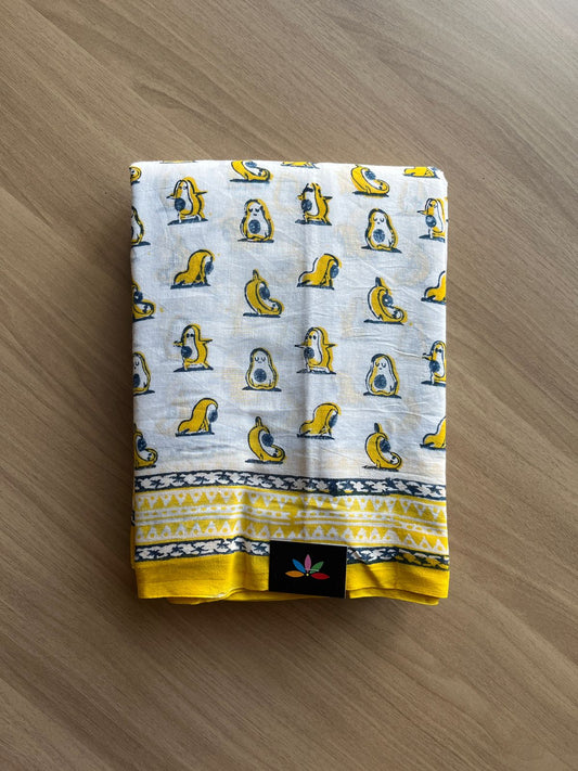Handblock Printed Mul Cotton Saree-19420-19421