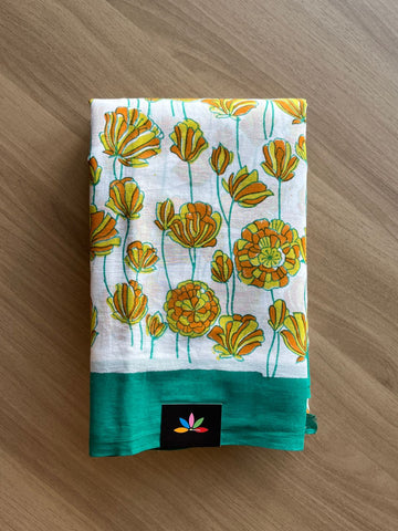 Handblock Printed Mul Cotton Saree-19455-19456