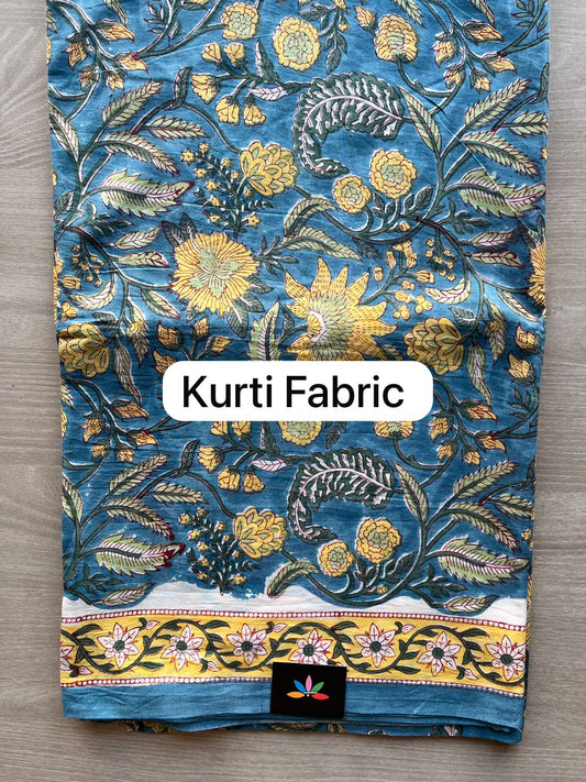 Hand Block Printed Mul Cotton 3 Piece Set with Chiffon Duppata -29101