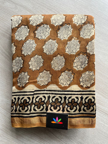 Handblock Printed Chanderi Silk Cotton Saree -10139