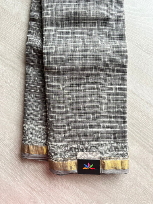 Handblock Printed Kota Doria Saree -10256-10257