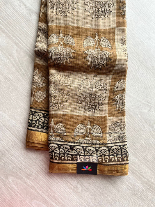 Handblock Printed Kota Doria Saree -10264-10265