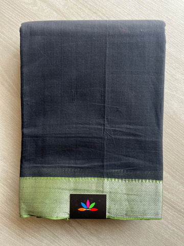 Black Handloom Mangalagiri Nizam Border Saree-10657