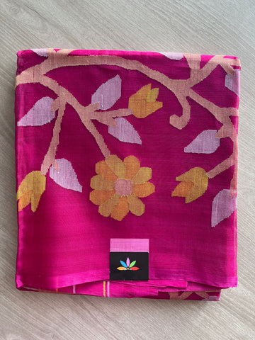 Handwoven Muslin Silk Jamdani Saree -11981