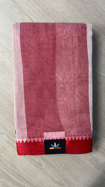 Simple Cotton Saree with Contrast Border (Without blouse) -25954