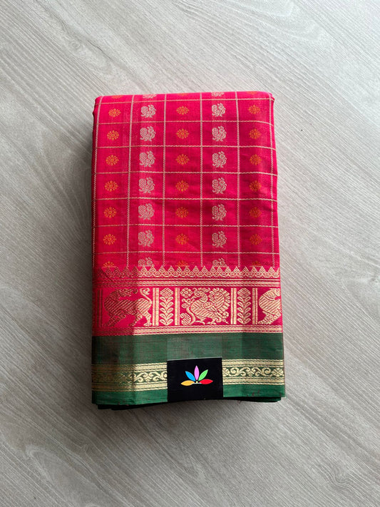 Handwoven Kanchi Cotton 1000 Butta Saree -12116