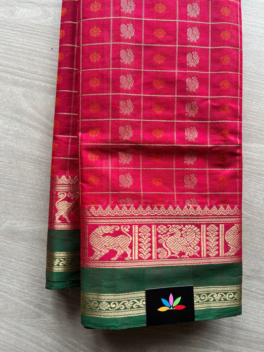 Handwoven Kanchi Cotton 1000 Butta Saree -12116