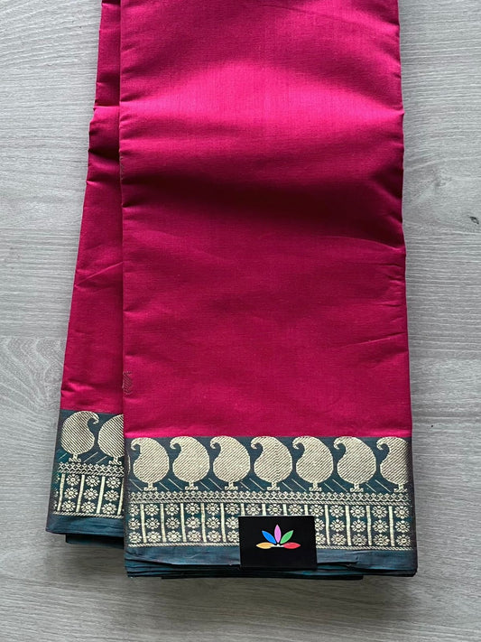 Paisley Border Handloom Kanchi Cotton Saree -12118