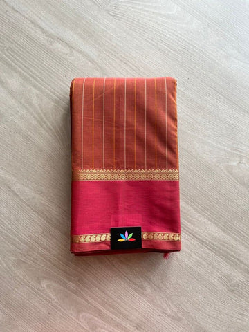 Stripe Handwoven Kanchi Cotton Saree -12123