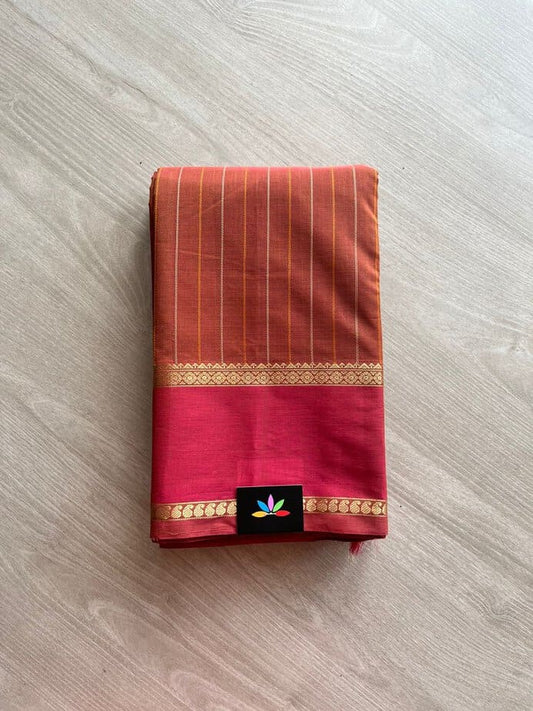 Stripe Handwoven Kanchi Cotton Saree -12123