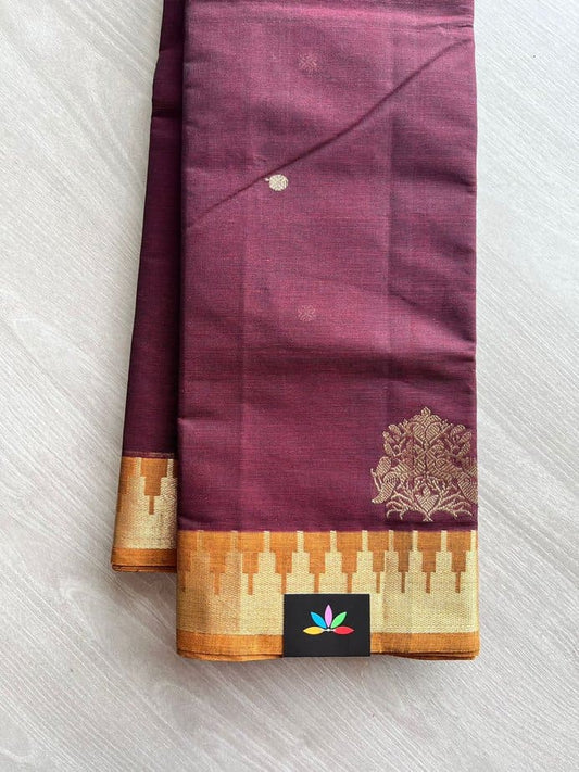 Handwoven Kanchi Cotton Saree -12130