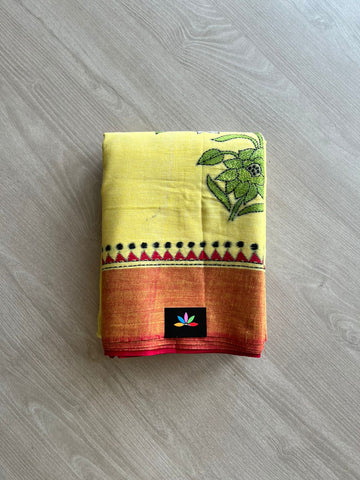 Kantha Stitch Cotton Saree -12143