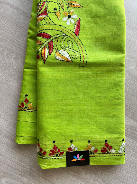 Kantha Stitch Cotton Saree -12150