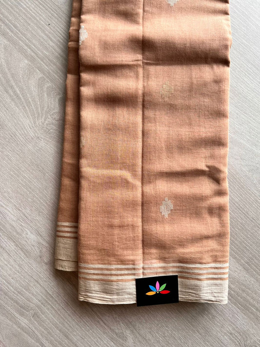 Handwoven Bengal Soft Cotton Jamdani Saree -12159