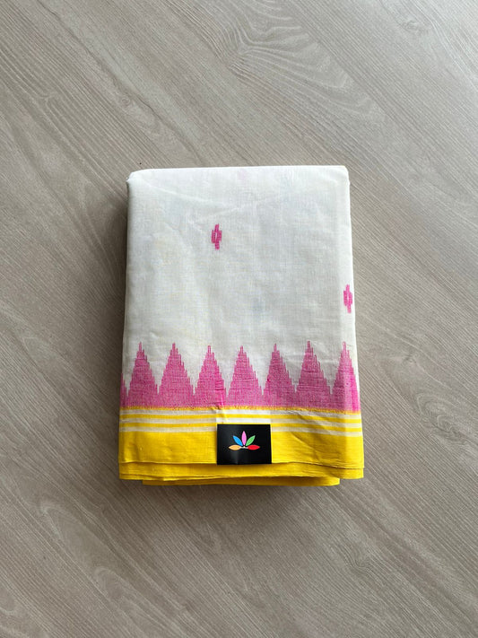 Handwoven Bengal Cotton Jamdani Saree -12168