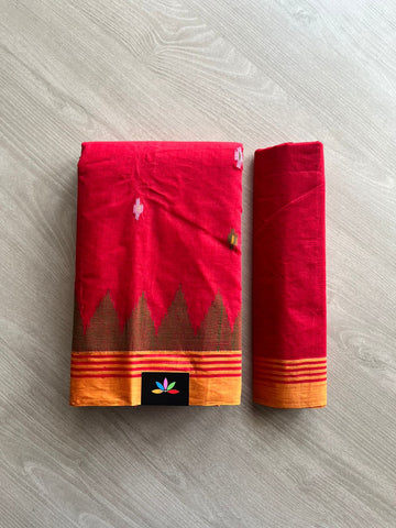 Handwoven Bengal Cotton Jamdani Saree -12170