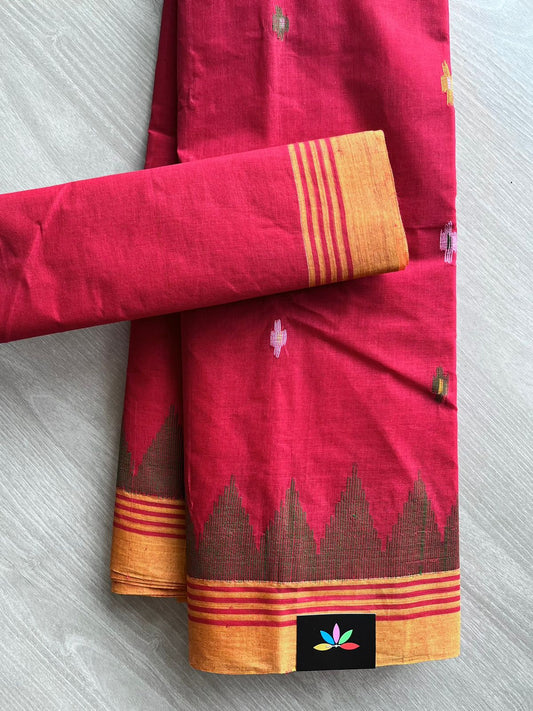 Handwoven Bengal Cotton Jamdani Saree -12170