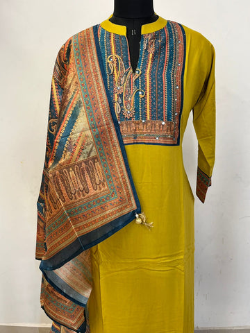 Rayon 3 Piece Stitched Salwar Suit Set -12180, 12182, 12185, 12188