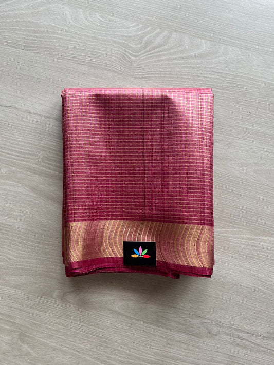 Small Zari Checked Tussar Silk Saree-12717