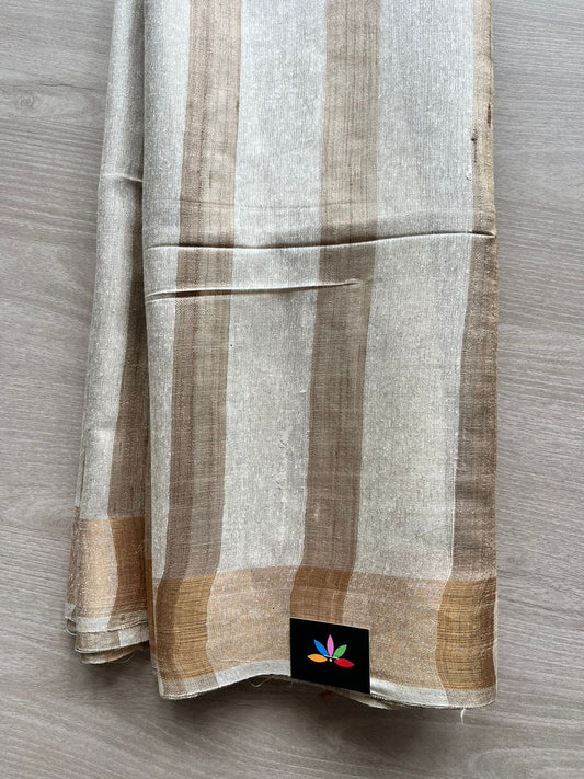 Stripped Tussar Silk Saree-12721