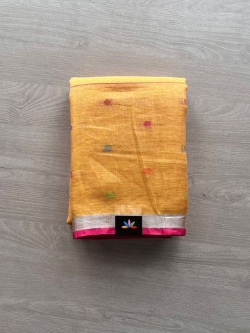 Simple Woven Linen Saree-12805